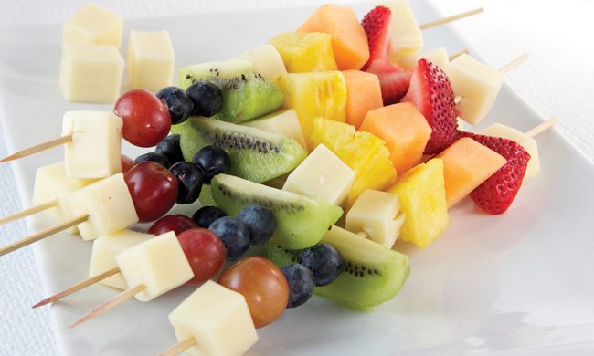 Rainbow Fruit and Cheese Kabobs