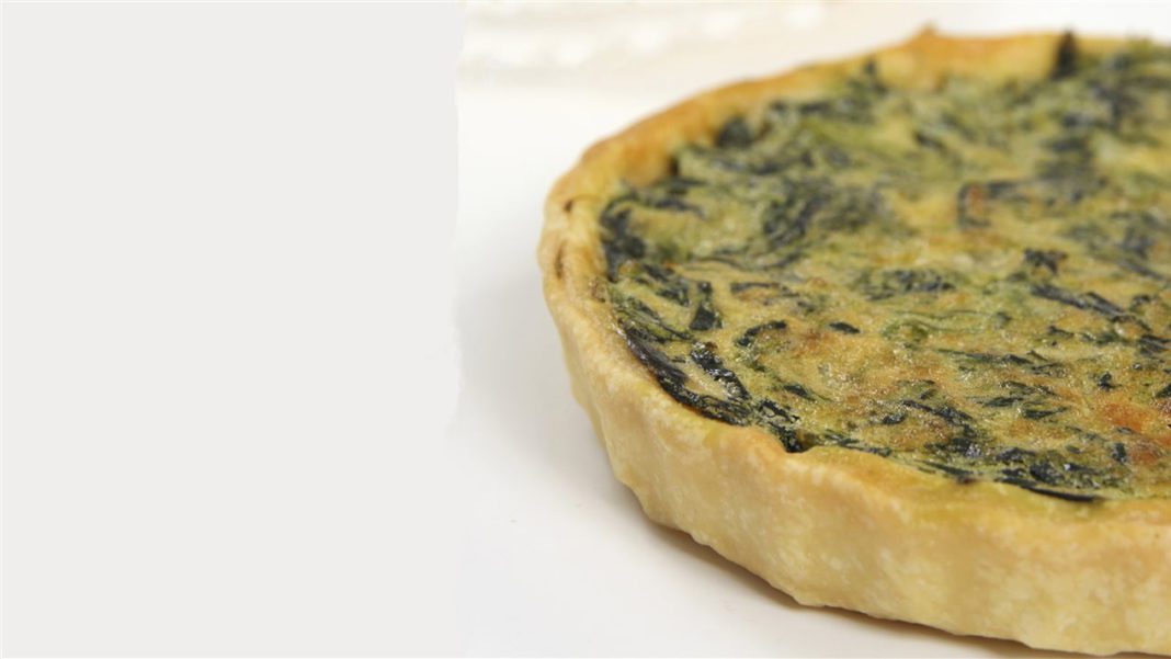 Spinach Quiche with Turkey Bacon & Goat Cheese